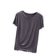 thumbnail image 2 of Fiudx Ofertas Del Día Camiseta Holgada de Manga Corta de Color Sólido con Cuello Redondo para Mujer Top/Camisa de Cuello Redondo de Manga Corta, 2 of 4