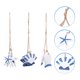 thumbnail image 4 of 3 unids Colgadores de estilo mediterráneo Pescado de madera colgantes con colgantes de vieiras de cuerda de yute, 4 of 6
