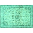 thumbnail image 1 of Ahgly Company Indoor Rectangle Medallion Turquoise Blue Traditional Area Rugs, 2' x 4', 1 of 4