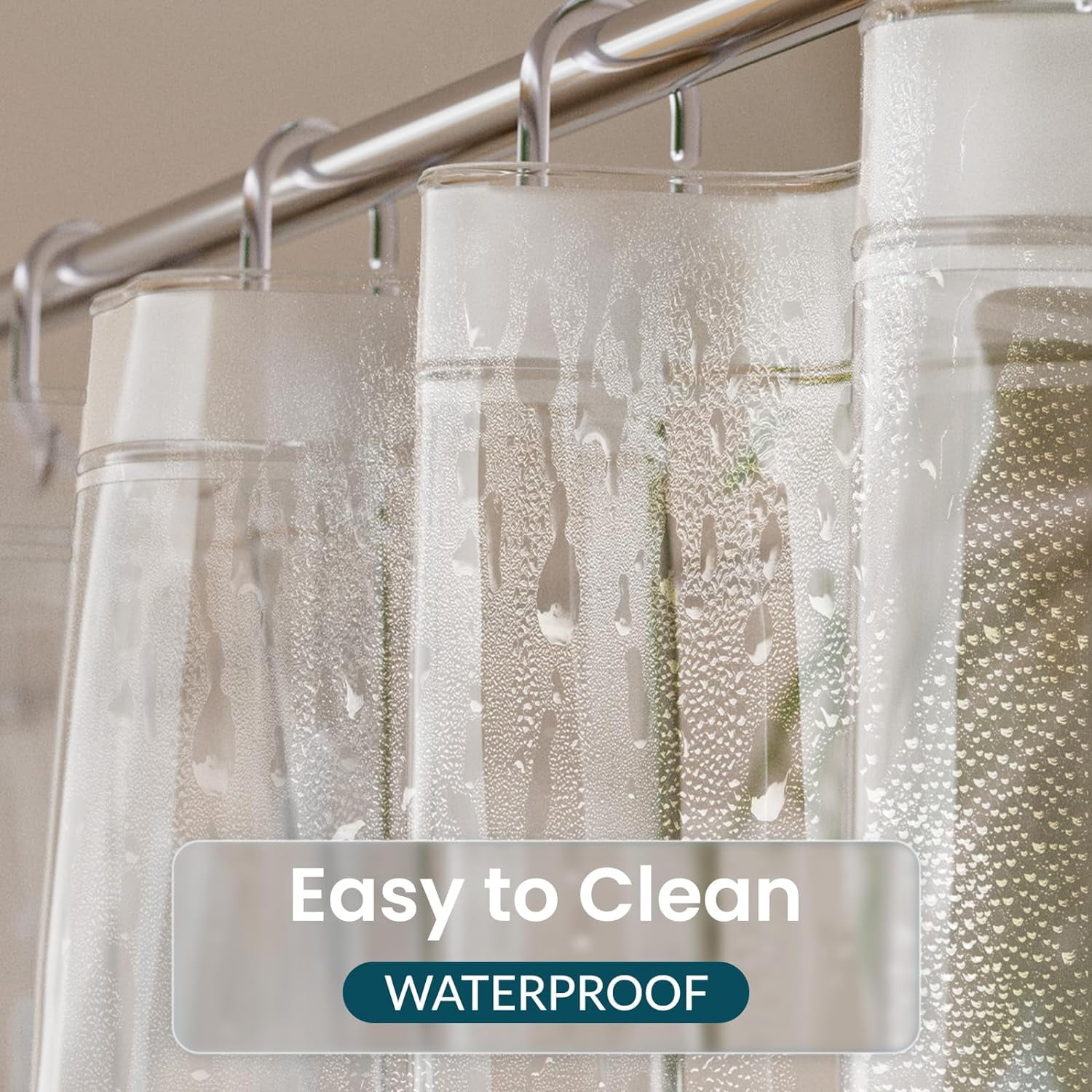 Shower Curtain Liner, 72x72 Clear Shower Curtain Liner, Waterproof Plastic Shower Liner, Cute Lightweight PEVA Shower Curtain for Bathroom