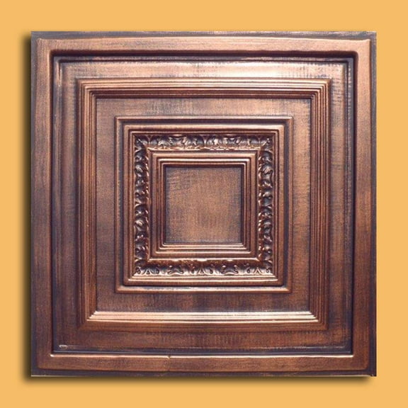 Antyx Antique Copper Black PVC Ceiling Tiles for Drop in Grid System (10 pack)
