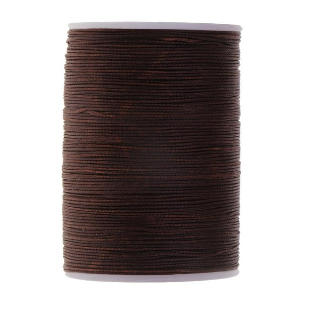 Hilo de cera redondo de 130 m y 0,5 mm para coser cuero a mano, color blanco Marron oscuro