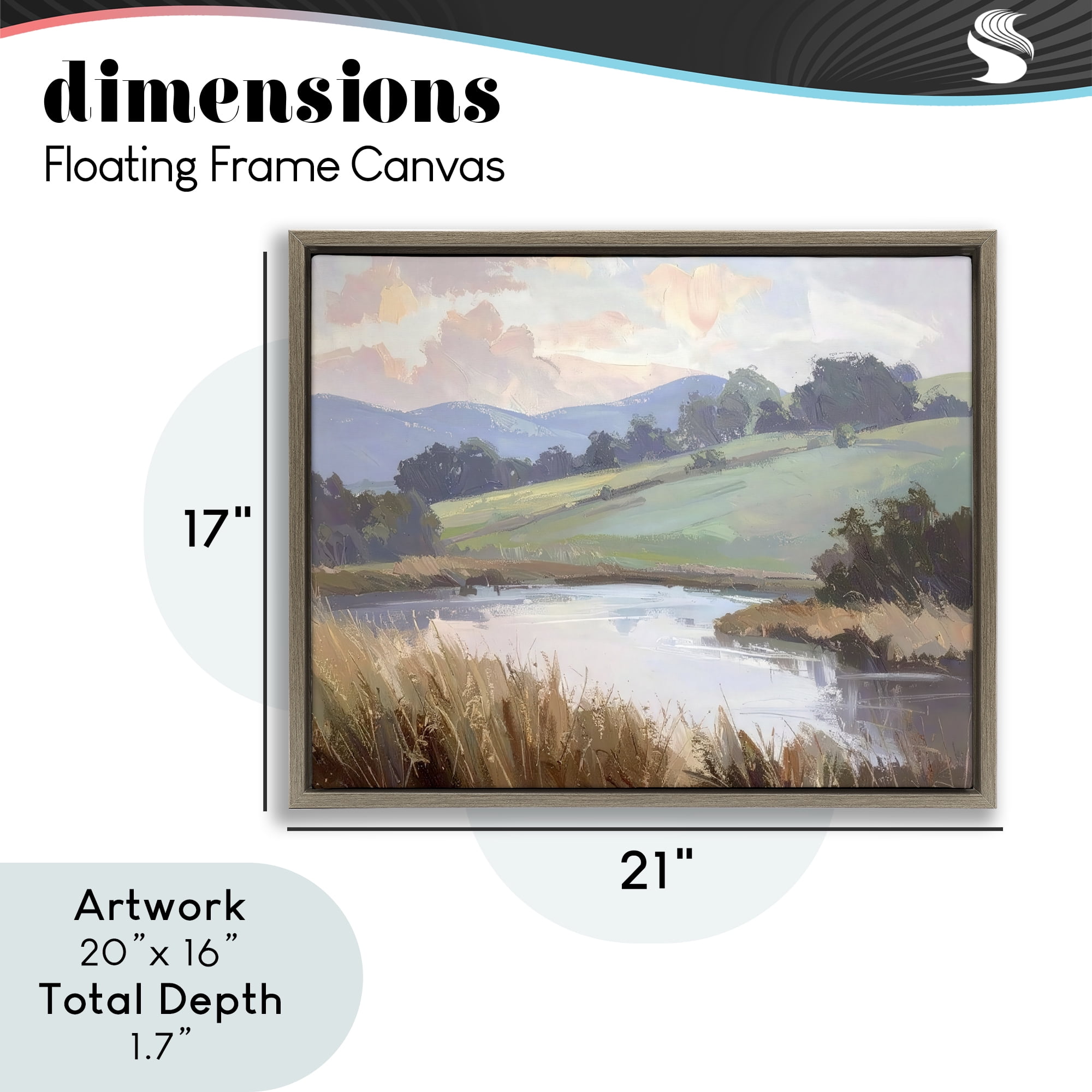 Stupell Industries Subtle Distant Mountains Brown Framed Floater Canvas Wall Art, design by Alonza Saunders