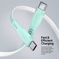 thumbnail image 3 of Powertek USB-C to USB-C Two-Tone Pastel Fast Charge Cable, 6 ft, Mint, 3 of 7