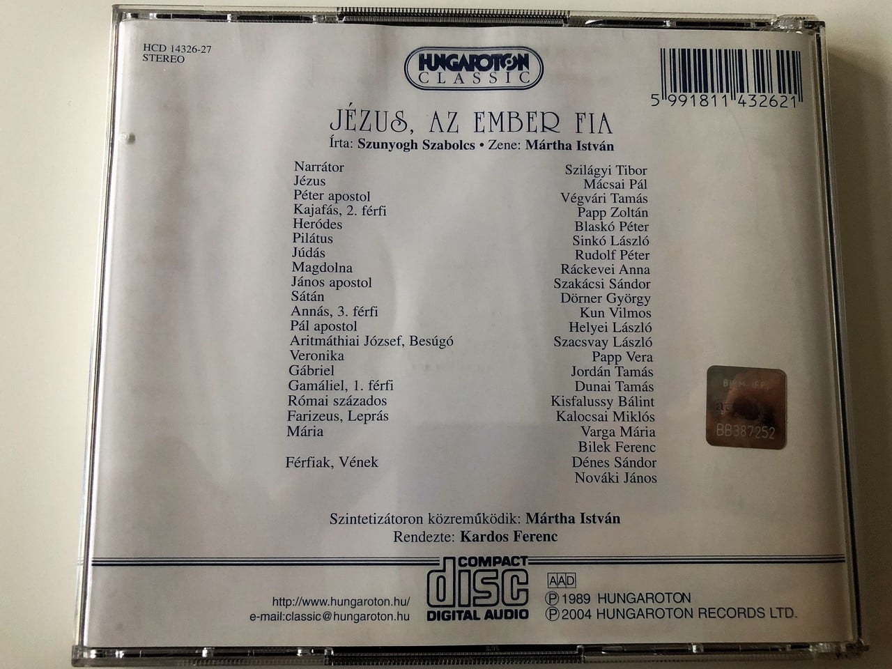 Szunyogh,Szabolcs / Martha,Istvan - Jezus Az Ember Fia - Music & Performance - CD