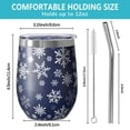 thumbnail image 5 of 12oz Stemless Wine Tumblers Dark Blue Christmas Snowflake Pattern Vacuum Insulated Stainless Steel Travel Tumbler Cups Mug with Lid and Straw for Champaign,Cocktail,Beer with Cleaning Brush, 5 of 5