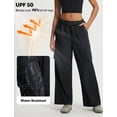 thumbnail image 4 of Baleaf Women's Lightweight Pants Quick Dry Wide Leg Hiking Water Resistant with 4 Pockets Travel Baggy Parachute Cargo Pant Black L, 4 of 7