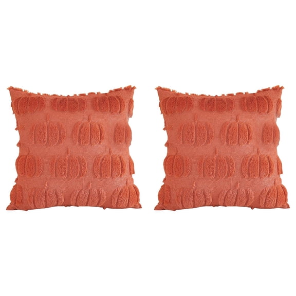 Thanksgiving Pillow Covers 18x18 Halloween Fall Decor Pumpkin Accent Cushion Cases Rustic Embroidered Throw Pillows for Porch Chair Living Room Cozy Seasonal Home Decor