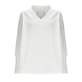 thumbnail image 5 of Feancey Cotton Linen Tops for Women Plus Size Vacation Tshirt Casual V Neck 3/4 Sleeve Blouse Solid Color Casual Summer T-Shirts White XL, 5 of 6