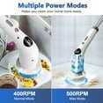 thumbnail image 3 of Amiluo Electric Spin Scrubber, Cordless Bathroom Cleaning Brush, Power Scrubber with Extension Handle & 7 Replaceable Heads for Shower Tub Tile Floor, 3 of 9