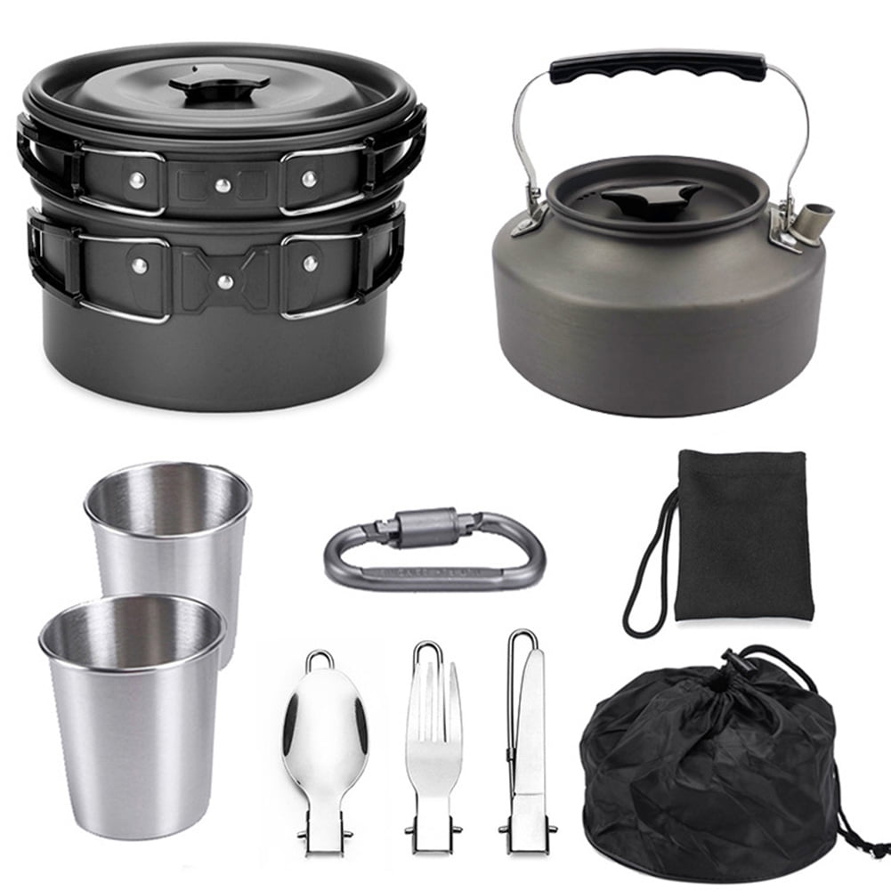 Festival Camping Cooking Mess Set Compact Stove Fuel Tablets Cutlery Mess Tins 