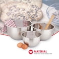 thumbnail image 2 of Home Basics 3 Piece Stainless Steel Nesting Mixing Bowls with Rubber Bottoms, 2 of 7