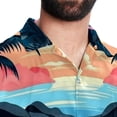 thumbnail image 5 of Flamingo Tropical Rainforest Men's Short Sleeve Poplin Shirt, Button Down Casual Summer Beach Printed Unisex Shirt, 5 of 6
