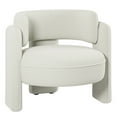 thumbnail image 7 of BELLEZE Sherpa Boucle Chair, Modern Barrel Accent Chair Comfy Round Upholstered Armchair Accent Side Chair for Living Room, Bedrooms, Corner - Quinton（White）, 7 of 7