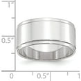 thumbnail image 3 of 14K White Gold 14Kw 10mm Flat With Step Edge Band Size 9.5 Made In United States wfle100-9.5, 3 of 5