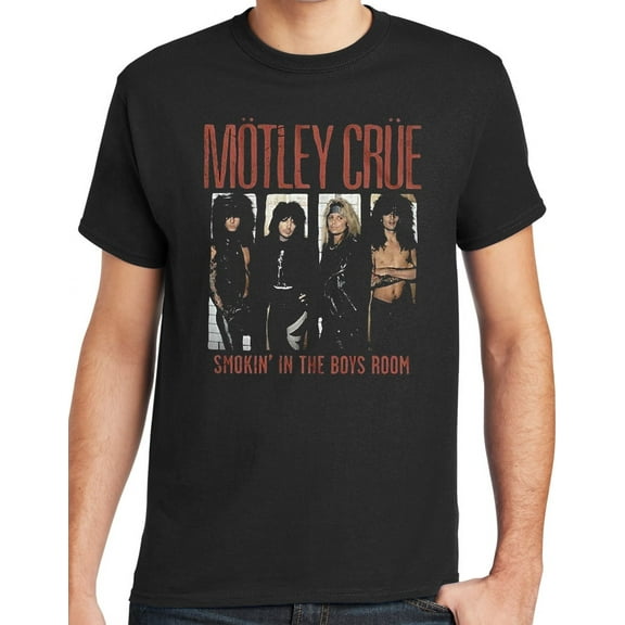 Motley Crue Smokin' in the Boys Room Mens Black T-shirt, XL-TALL
