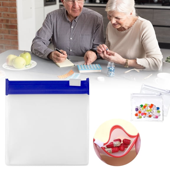 Clearance 10-Pack Reusable Transparent Zipper Pouches with Slide Lock, Compact Pill & Small Item Organizers, 10 Vibrant Colors, for Travel & Daily Use