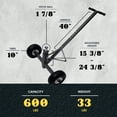 thumbnail image 3 of Tow Tuff TMD-600AFF Adjustable Solid Steel 600 Pound Capacity Trailer Dolly, 3 of 11