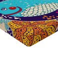 thumbnail image 2 of Ambesonne Whale Fitted Sheet, Bubble Waves Starfish, Queen Size, Purple Aqua, 2 of 3
