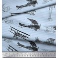 thumbnail image 3 of Soimoi Modal Satin Fabric Stripe & Airplane Transport Fabric Prints by Yard 42 Inch Wide, 3 of 3
