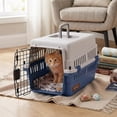 thumbnail image 5 of Freepet Hard-Sided Pet Carrier for Cats and Small Dogs, 20" Sturdy Travel Kennel with Secure Wire Door & 360° Ventilation, (Blue/Grey), 5 of 5
