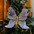 thumbnail image 5 of Christmas Tree Butterflys Ornaments Wreath Decor Ceiling Wall Decoration for Year Gifts Holiday Glittering Butterflys Christmas Tree Hanging Ornament, Blue, 5 of 6