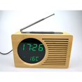 thumbnail image 5 of Reloj LED de bambú, radio FM, despertador electrónico, pantalla de temperatura, 5 of 5