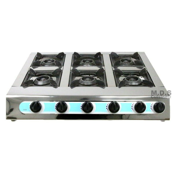 Stove 6 Head Burner 28 Countertop Outdoor Camping Stainless Steel