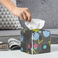 thumbnail image 6 of Naloa Geometric Tissue Box CoverLeather Tissue Holder Square Facial Tissue Case Facial Paper Organizer Dispenser for Bathroom, Vanity Countertop, Tabletop, Car, 6 of 8