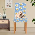 thumbnail image 4 of Yayeee 2 Pack Dining Chair Covers Stretch Parson Chairs Slipcovers Seat Protector, Playful Fried Eggs, 4 of 6