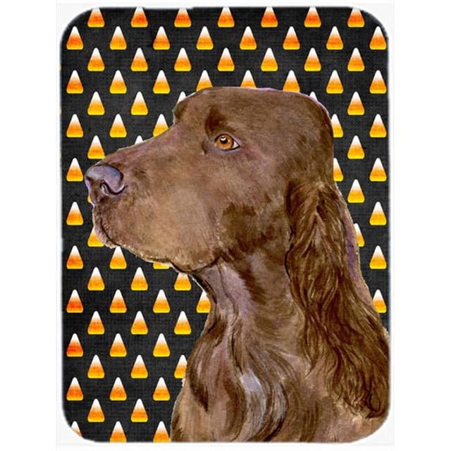 Carolines Treasures SS4318LCB Field Spaniel Candy Corn Halloween Portrait Glass Cutting Board - Large