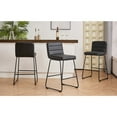 thumbnail image 3 of Home 2 Office 26" Lakeview Faux Leather Barstools in Black (Set of 3), 3 of 8