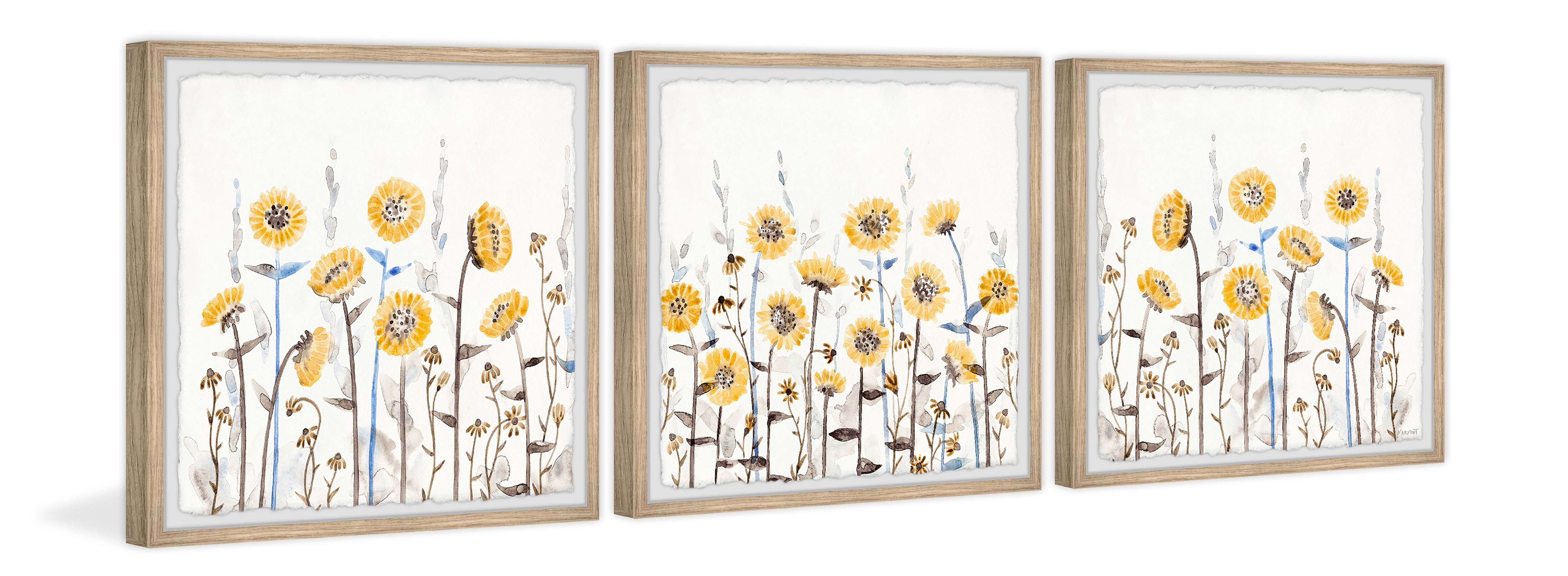 Marmont Hill Yellow Cluster Triptych