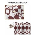 thumbnail image 6 of Retro Boho Bathroom Window Curtain, Dark Red Geometric Pattern Rhombic Bohemia Light Filtering Coffee Kitchen Curtains, Bedroom Living Room Curtains 2 Panel 84"x45", 6 of 6