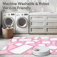 thumbnail image 5 of ODIKA 8'x8' Machine Washable Non-Slip Area Rug, Abstract Mosaic Composition with Tonal Variations High Traffic Rug, Pink, 393263, 5 of 5