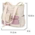thumbnail image 4 of Modstep Large Canvas Crossbody Bag for Women Multiple Pocket Book Bag Cute College School Laptop Zip Tote Shoulder Purses Purple, 4 of 4