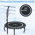 thumbnail image 5 of Jump Into Fun 50" Rebounder Trampoline for Adults, 330LBS Foldable Fitness Trampoline with Bungees, Adjustable Handlebar, Noise-free Exercise Rebounder for Indoor Workout, 5 of 9