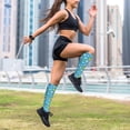 thumbnail image 6 of Lsque Starfish Pattern Sport Compression Socks for Men & Women 15-20 mmHg Knee High Nurse Pregnant Running Medical and Travel Athletic, 6 of 6