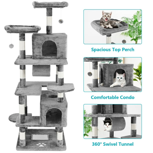LAZY BUDDY 75'' Multilevel Cat Tree Extra Large Cat Tower Kitten