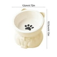 thumbnail image 2 of Cute Ceramic Raised Cat Bowl, Anti-Whisker Fatigue Design, Non-Slip, Protects Neck and Spine, Perfect for Kittens and Indoor Cats, 2 of 7