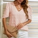 thumbnail image 4 of Tops Para Mujer Blusas Casuales Elegantes Camisas de Moda Con Cuello en V Camisa de Gasa Con Mangas Abullonadas Blusa de Manga Corta Odeerbi ODB156203, 4 of 8