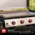 thumbnail image 5 of Nexgrill Daytona 4-Burner Propane Gas Griddle with Side Tables, 60000 BTU Flat Top Grill, 756 SQ In Hot-Rolled Steel Cooking Space, Outdoor Cooking Barbeque, Black with Stainless Steel Lid - 720-1058, 5 of 8