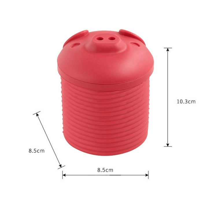 CNKOO Pig-Shaped Grease Container - Novelty Bacon Grease Container With  Strainer - Cute Silicone Grease Jar to Dispose or Store Drippings - Kitchen