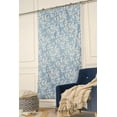 thumbnail image 2 of The Art Box 100% Cotton Printed Window Curtain Panels, Light filtering Tie Top Curtains Drapes for Bedroom, Curtain for Living Room, Window 2 Panels Set, Blue Leaf & Floral Printed, 52 x 18 in, 2 of 5