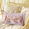 thumbnail image 4 of Pink Christmas Pillow Covers, Linen Long Throw Pillow Case, Xmas Farmhouse Snowflake Tree Cute Holiday Pillow Protector Decorative Cushion Cover for Living Room/Bedroom 16" x 24", 4 of 8
