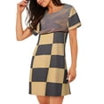 thumbnail image 2 of Easygdp Chess Board With Pawns Camisón de manga corta para mujer, informal, estampado, 2 of 6