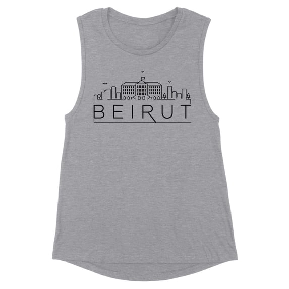 Skyline Beirut Lebanon Women's Muscle Tank Medium Heather Grey