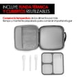 thumbnail image 4 of Lonchera térmica Redlemon tipo Bento Box 3 Divisiones sellado hermético Incluye Funda y Cubiertos, 4 of 5