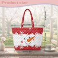 thumbnail image 7 of XYZCANDO Snowman Printed Quilted Handle Tote Bag Large Capacity Winter Holiday Casual Shoulder Purse for Christmas Shopping Travel Daily Use, 7 of 7