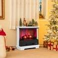 thumbnail image 2 of Costway 27'' Electric Fireplace Heater Freestanding 1400W Remote Control Timing Function White, 2 of 10